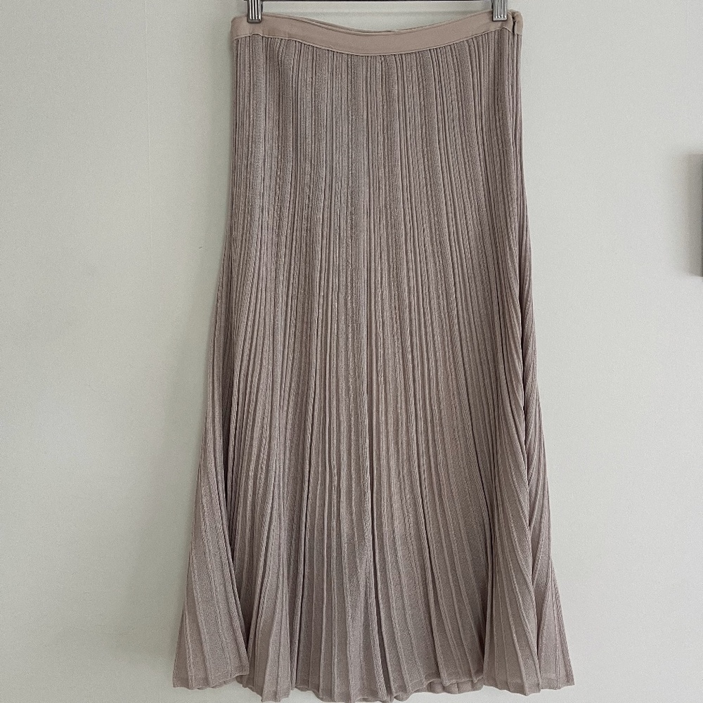 COS Midi Champagne Colored Pleated Skirt_Size S